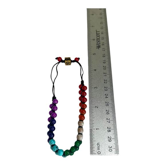 Gemborn "Aurora Energy" Rainbow Assortment Semiprecious Gems Beaded Bracelet - Picture 9 of 10